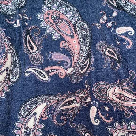 Paisley Navy Pink White Roswear Blouse M - Picture 2 of 4